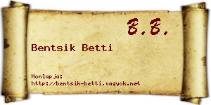Bentsik Betti névjegykártya